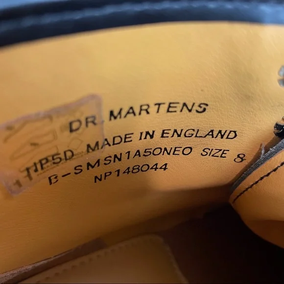 RARE Doc Martens NP5D Black Leather Boots Made in England UK Sz 8 - Picture 12 of 13